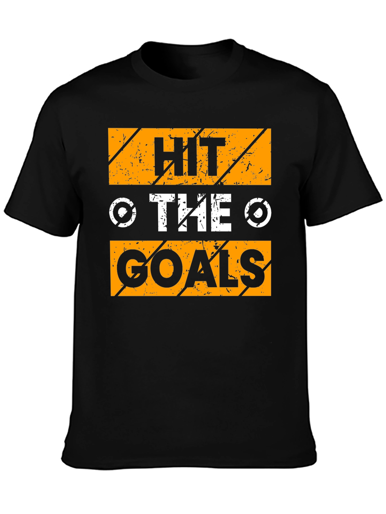 Camiseta Negra con Diseño Motivacional Hit The Goals