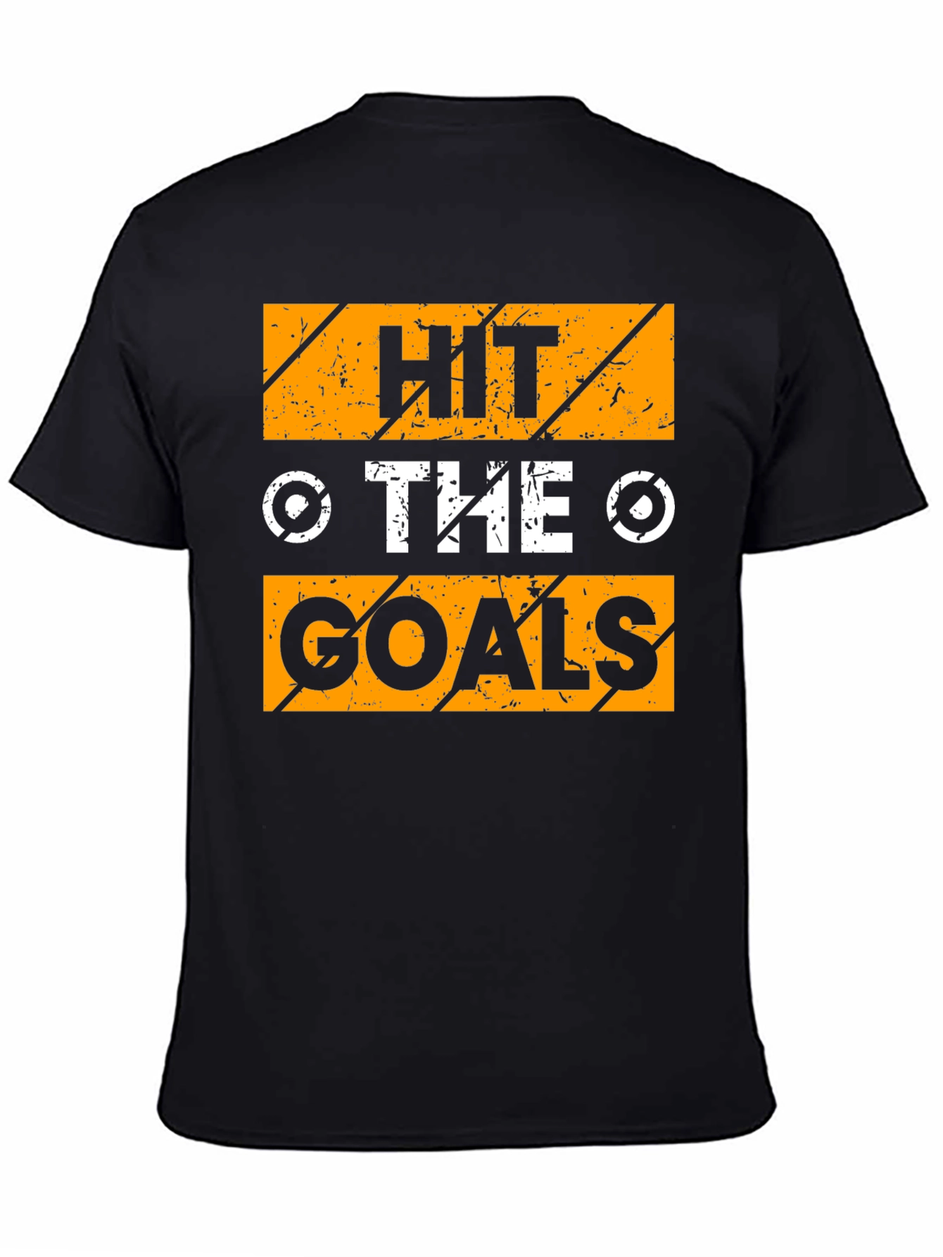 Camiseta Negra con Diseño Motivacional Hit The Goals