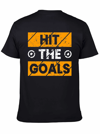 Camiseta Negra con Diseño Motivacional Hit The Goals
