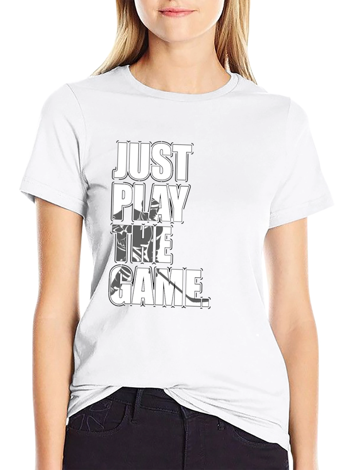 Camiseta Negra con Diseño Just Play The Game