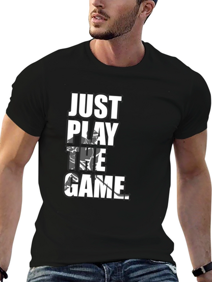 Camiseta Negra con Diseño Just Play The Game