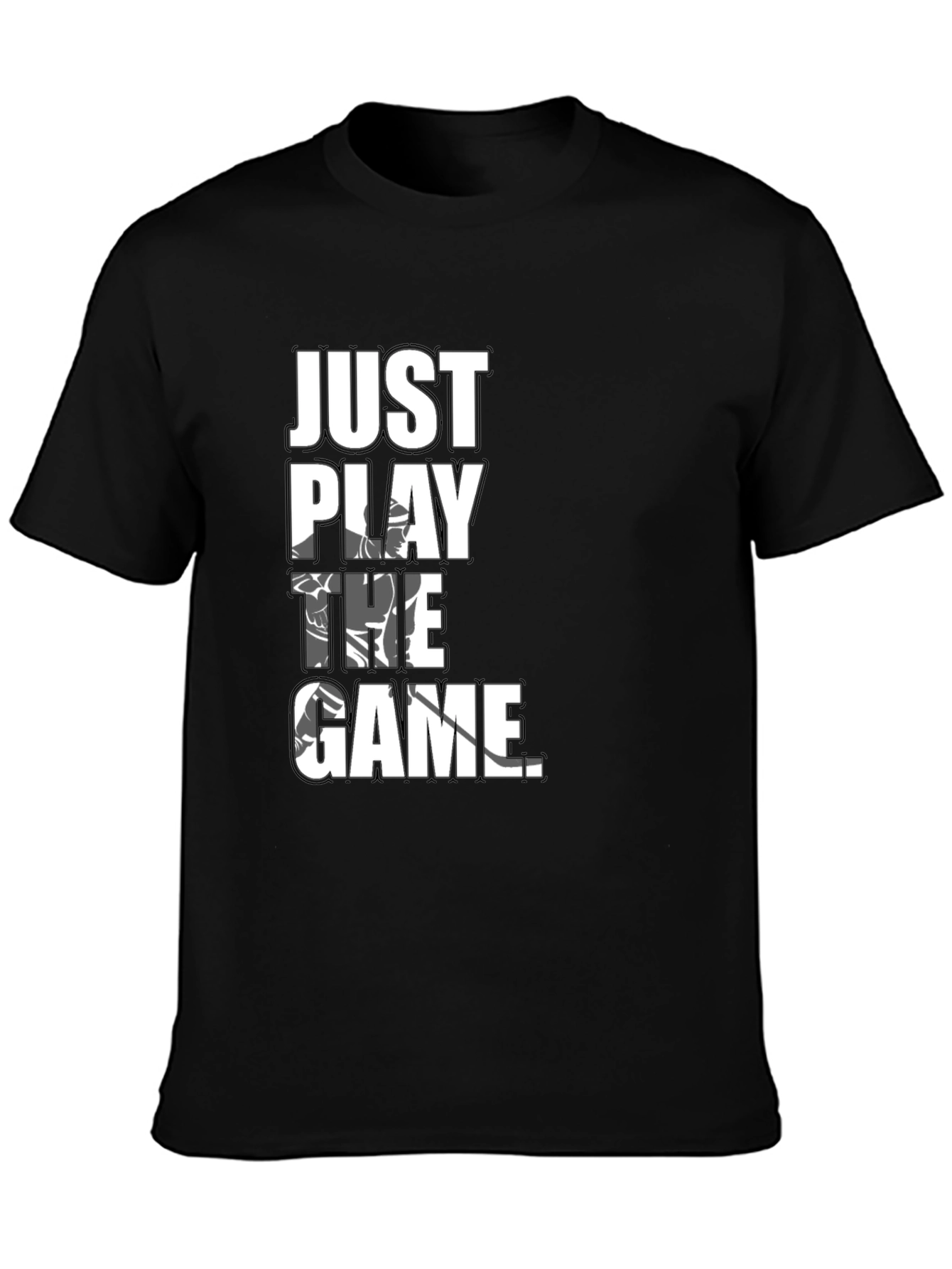 Camiseta Negra con Diseño Just Play The Game