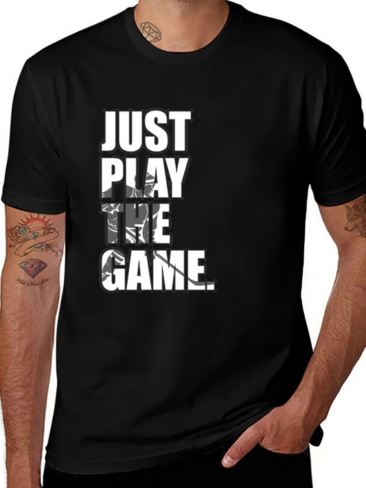 Camiseta Negra con Diseño Just Play The Game
