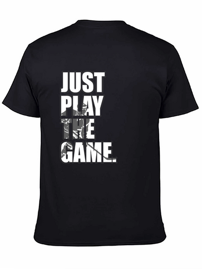 Camiseta Negra con Diseño Just Play The Game