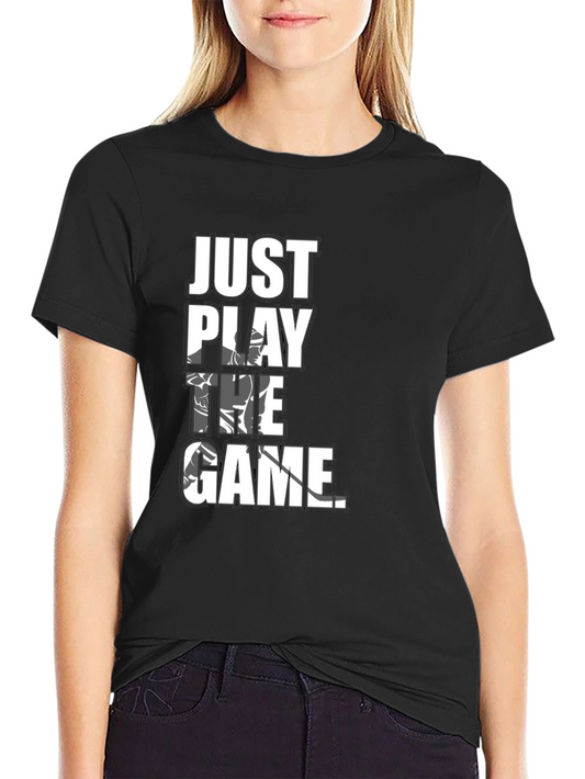 Camiseta Negra con Diseño Just Play The Game