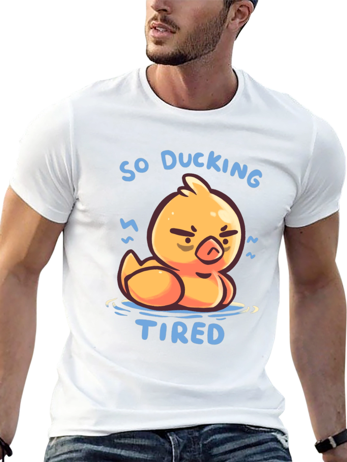 Camiseta Negra So Ducking Tired Pato Cansado