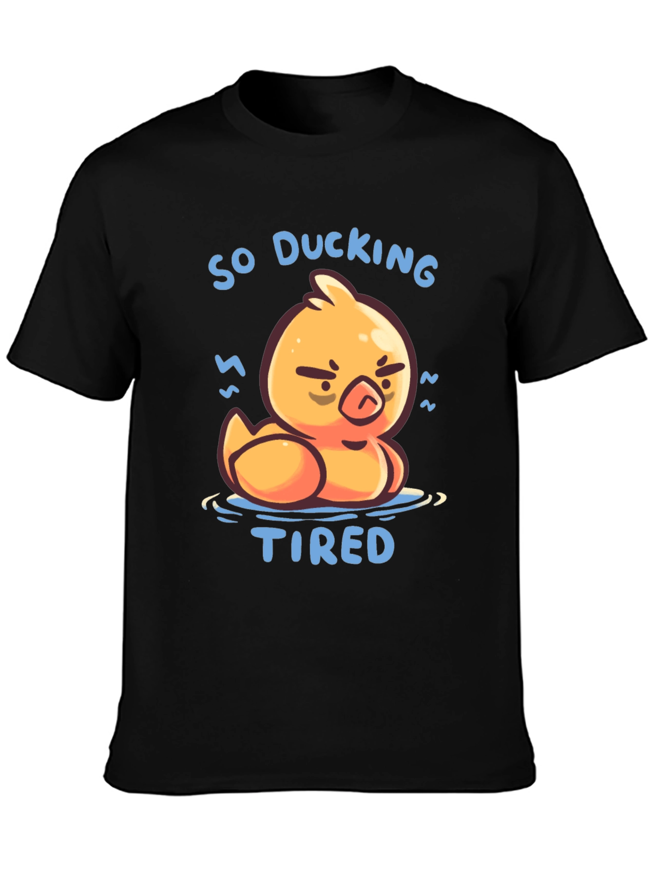 Camiseta Negra So Ducking Tired Pato Cansado