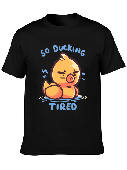 Camiseta Negra So Ducking Tired Pato Cansado