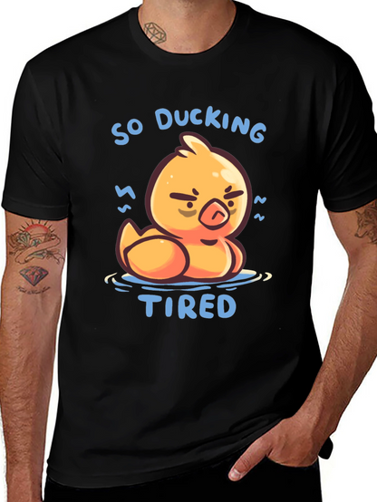 Camiseta Negra So Ducking Tired Pato Cansado