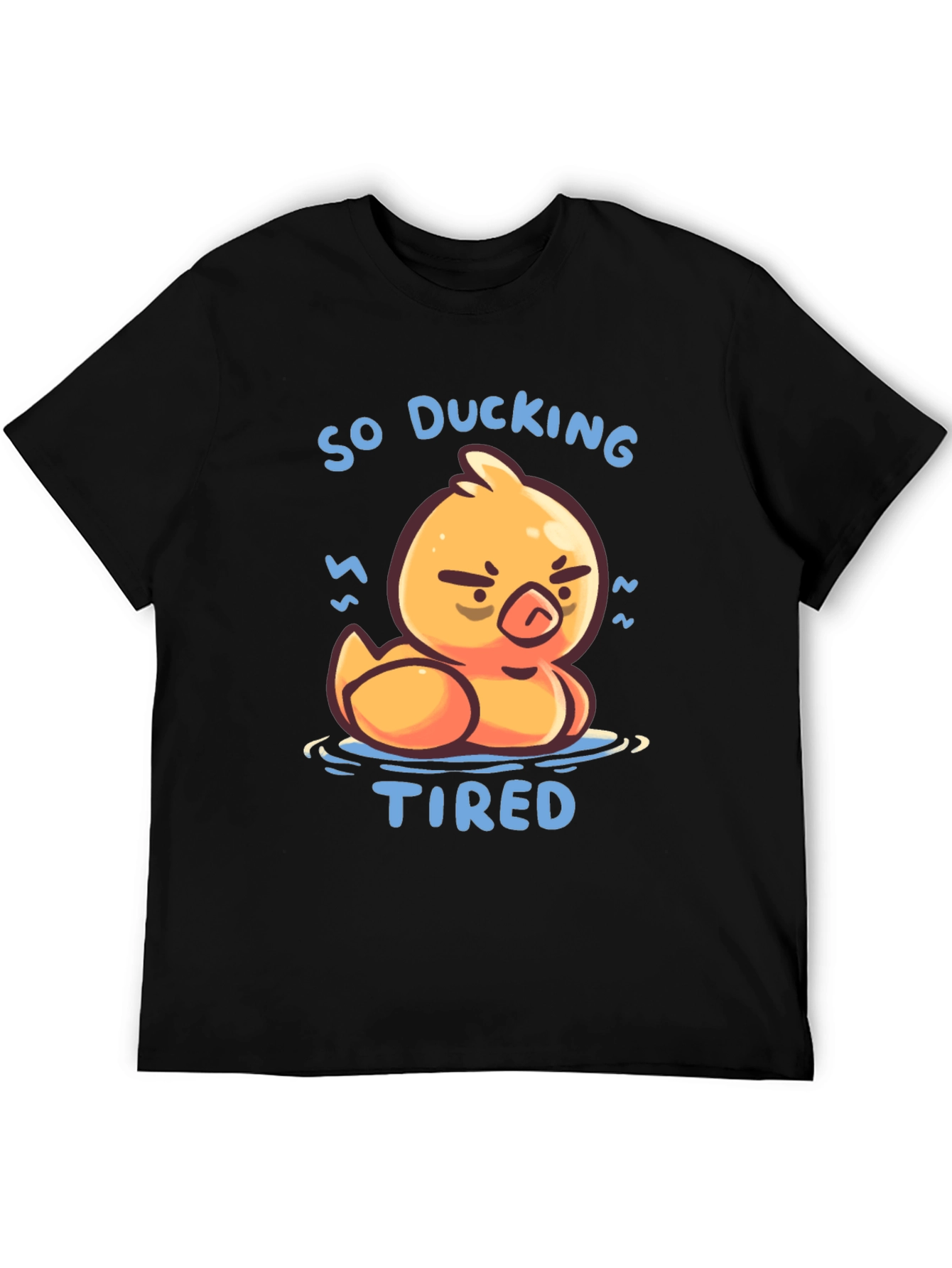 Camiseta Negra So Ducking Tired Pato Cansado