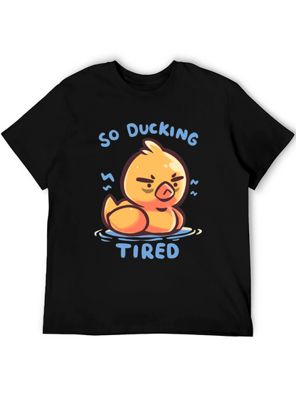 Camiseta Negra So Ducking Tired Pato Cansado