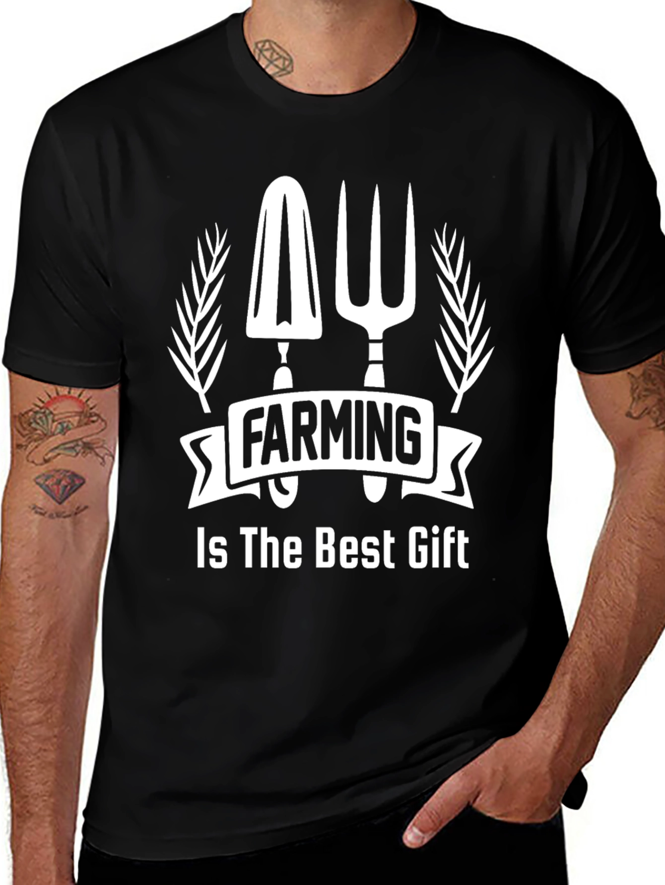 Camiseta Negra: La Agricultura es el Mejor Regalo