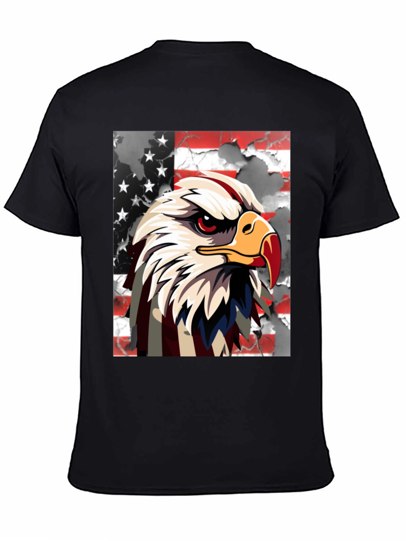 Camiseta Negra con Águila Americana
