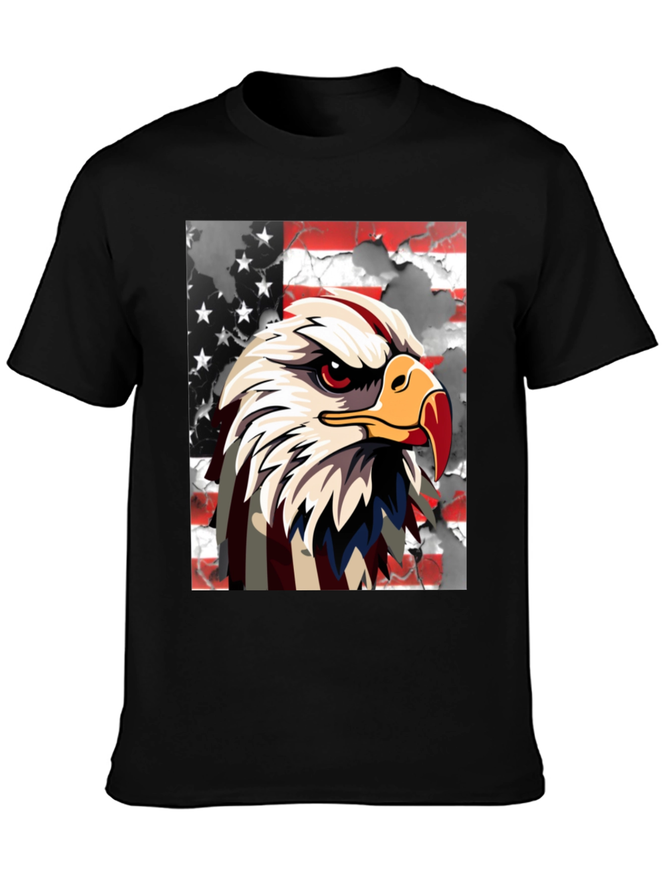 Camiseta Negra con Águila Americana