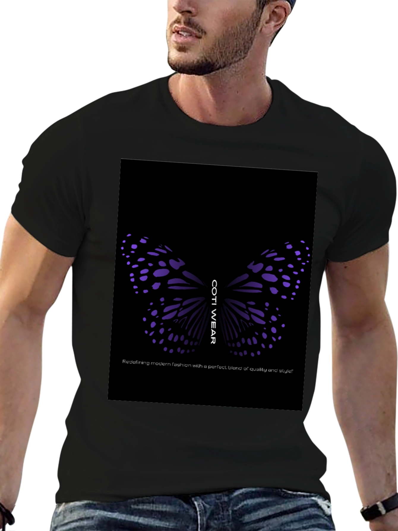 Camiseta Negra con Diseño de Mariposa Coti Wear