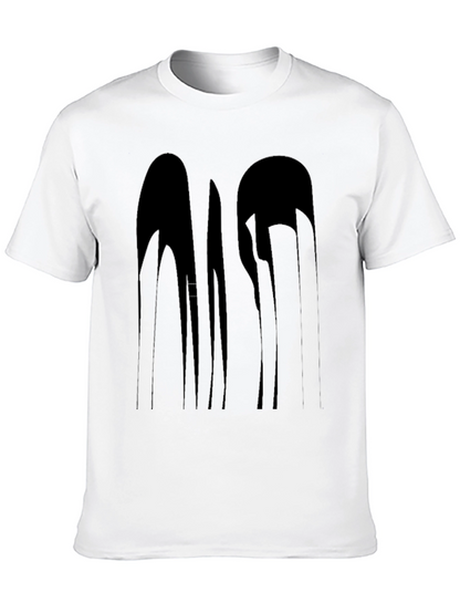 Camiseta Negra con Diseño Abstracto Moderno