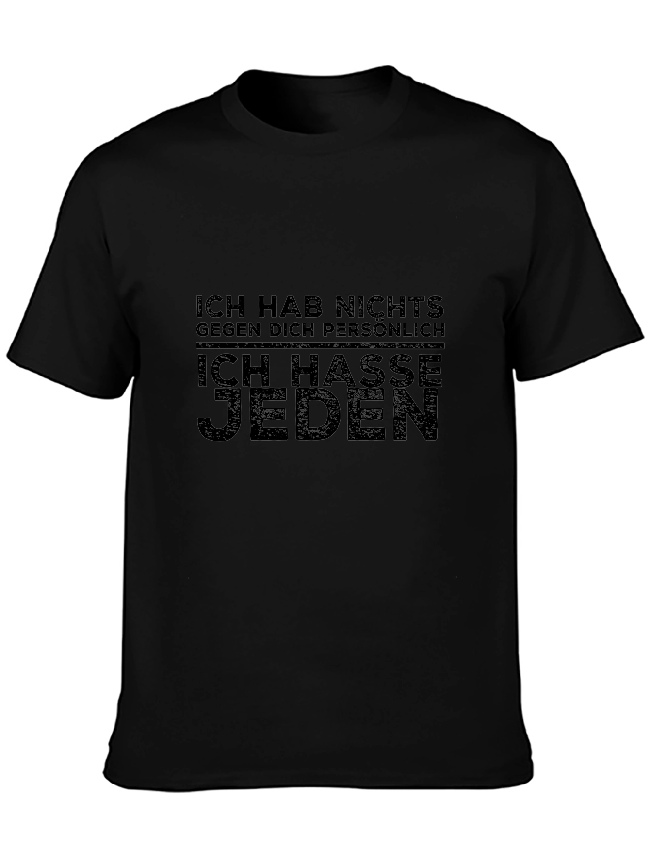Camiseta Negra: Ich Hasse Jeden