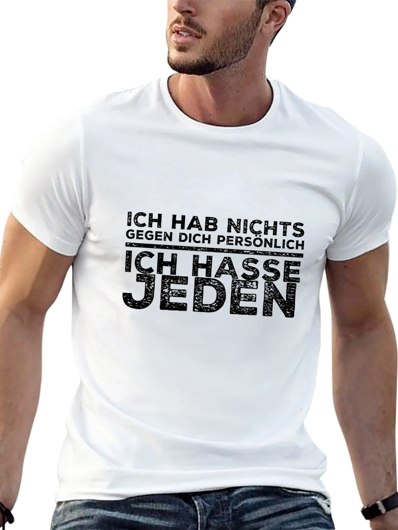 Camiseta Negra: Ich Hasse Jeden