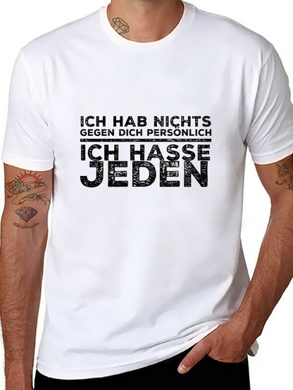 Camiseta Negra: Ich Hasse Jeden