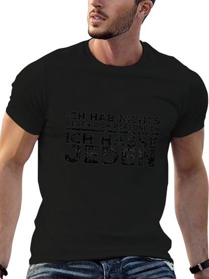 Camiseta Negra: Ich Hasse Jeden