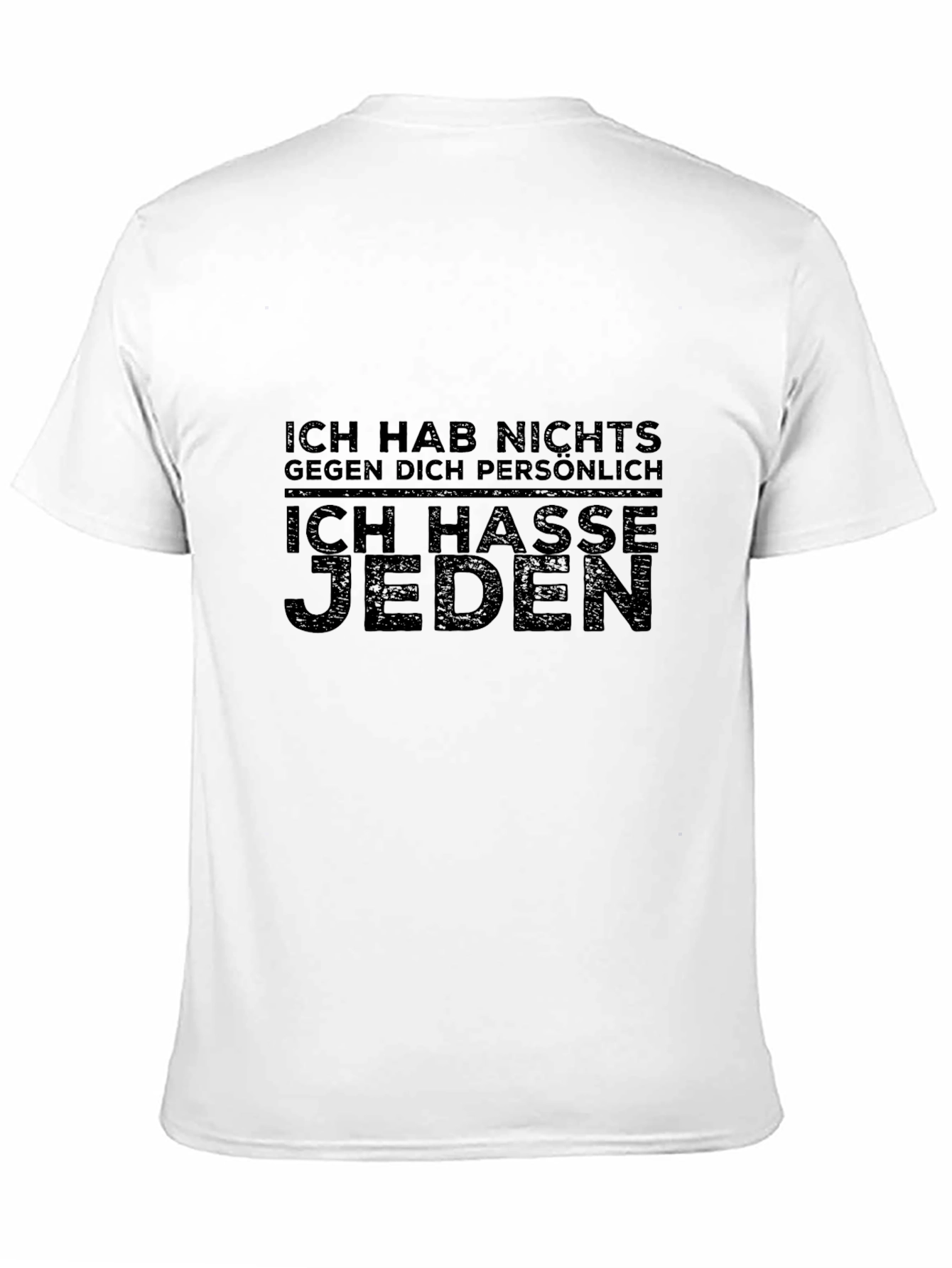 Camiseta Negra: Ich Hasse Jeden