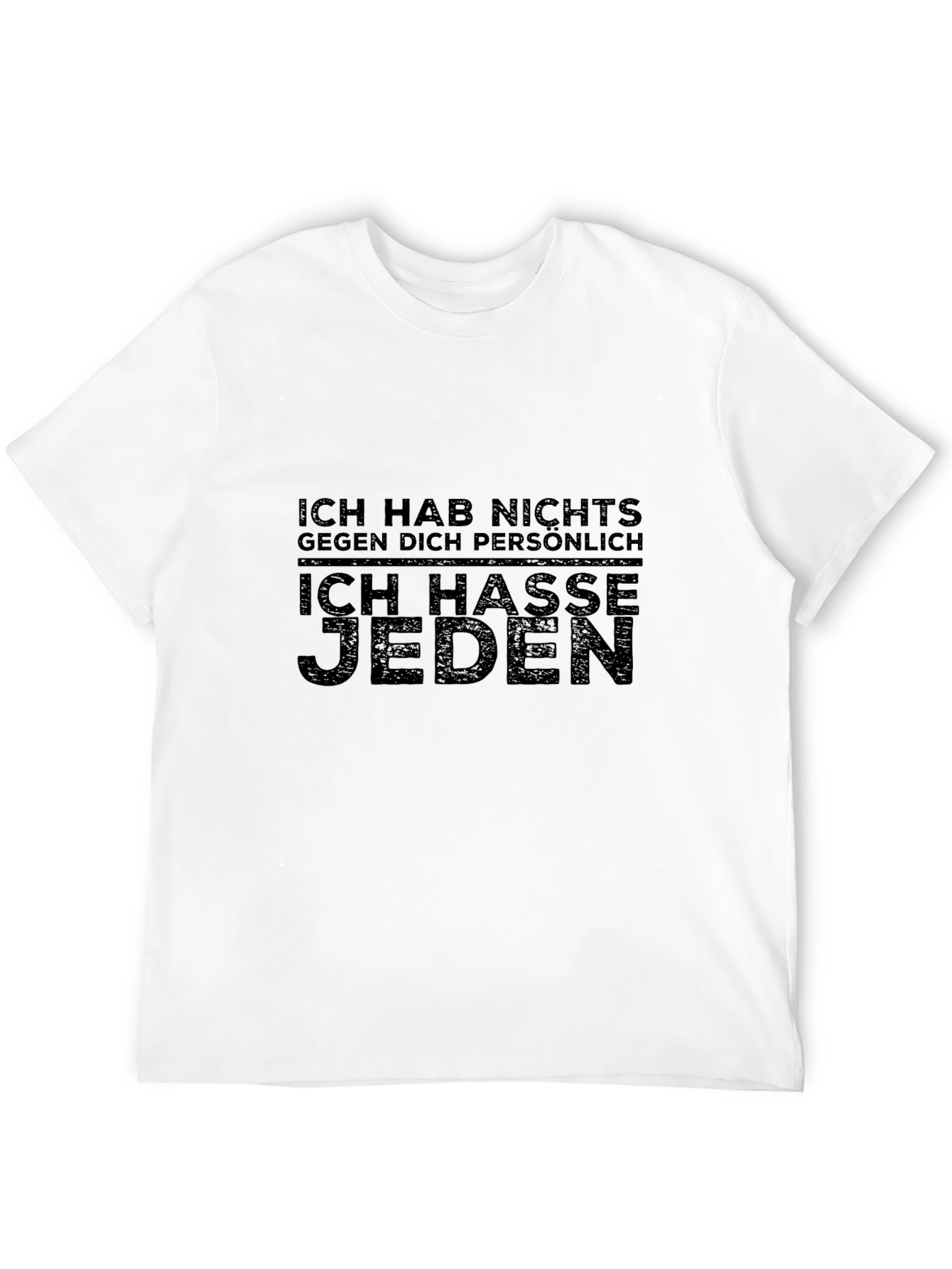 Camiseta Negra: Ich Hasse Jeden