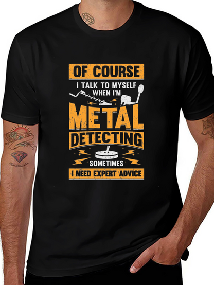 Camiseta Negra con Diseño de Detector de Metales