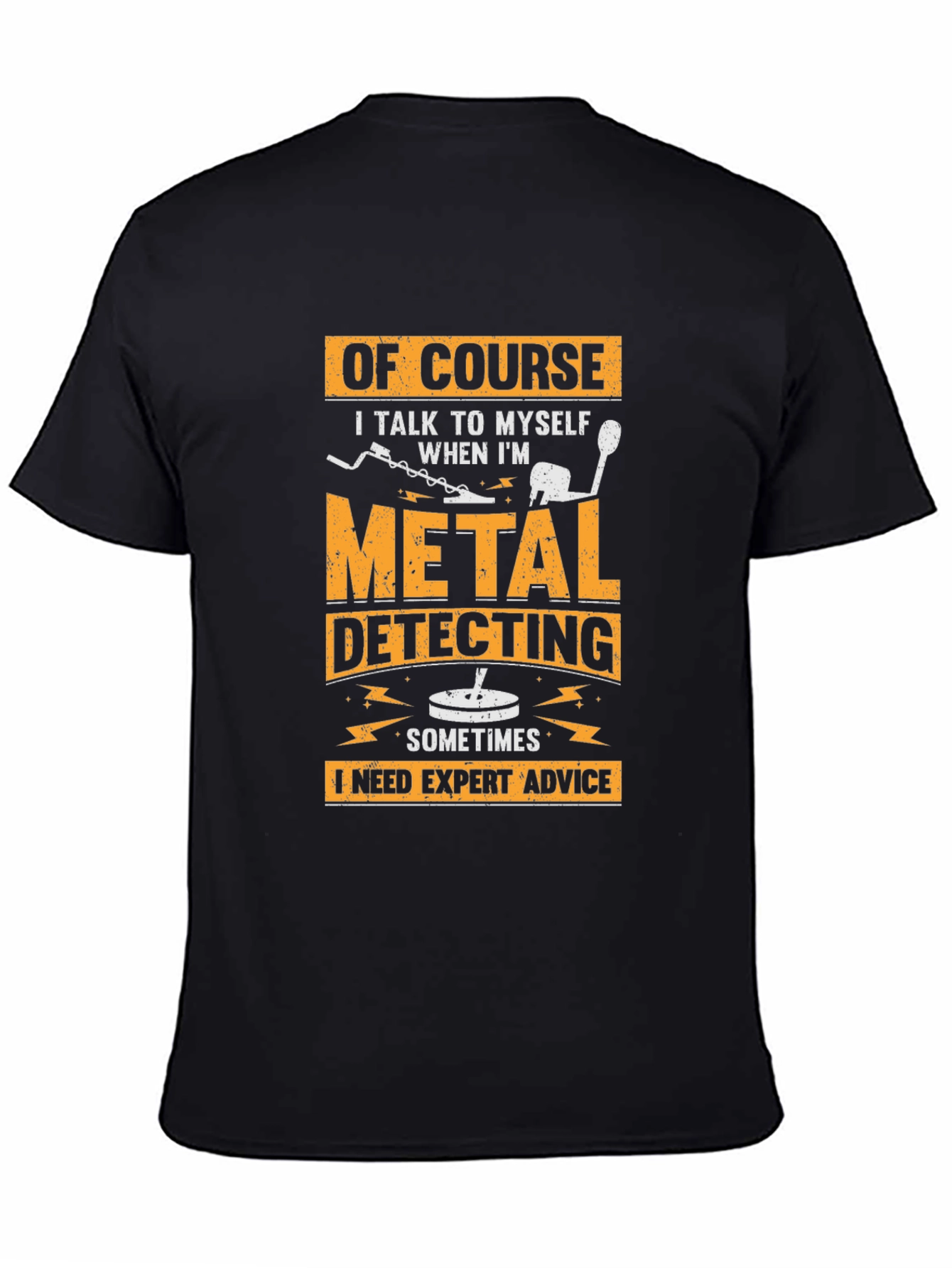 Camiseta Negra con Diseño de Detector de Metales
