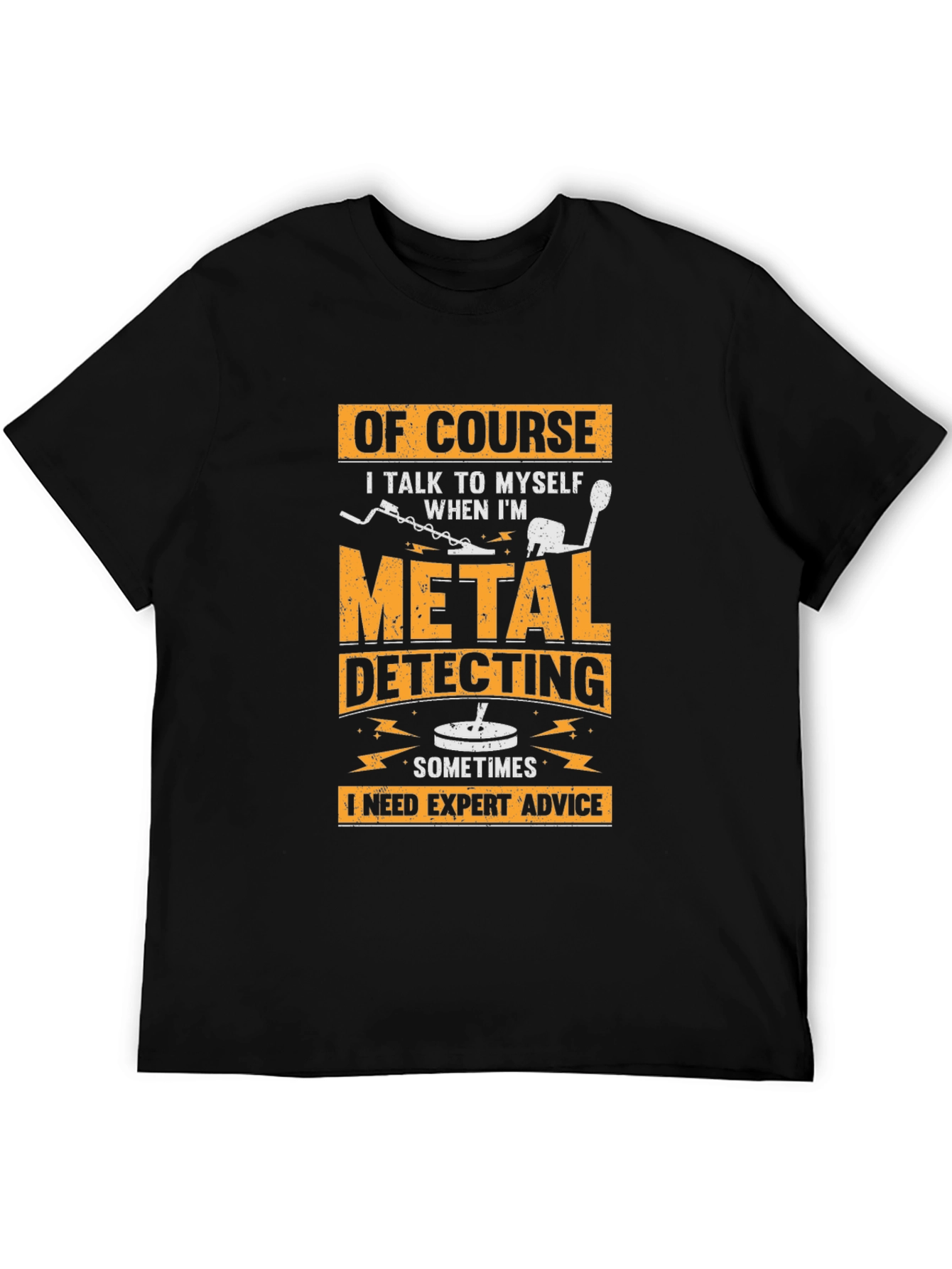 Camiseta Negra con Diseño de Detector de Metales
