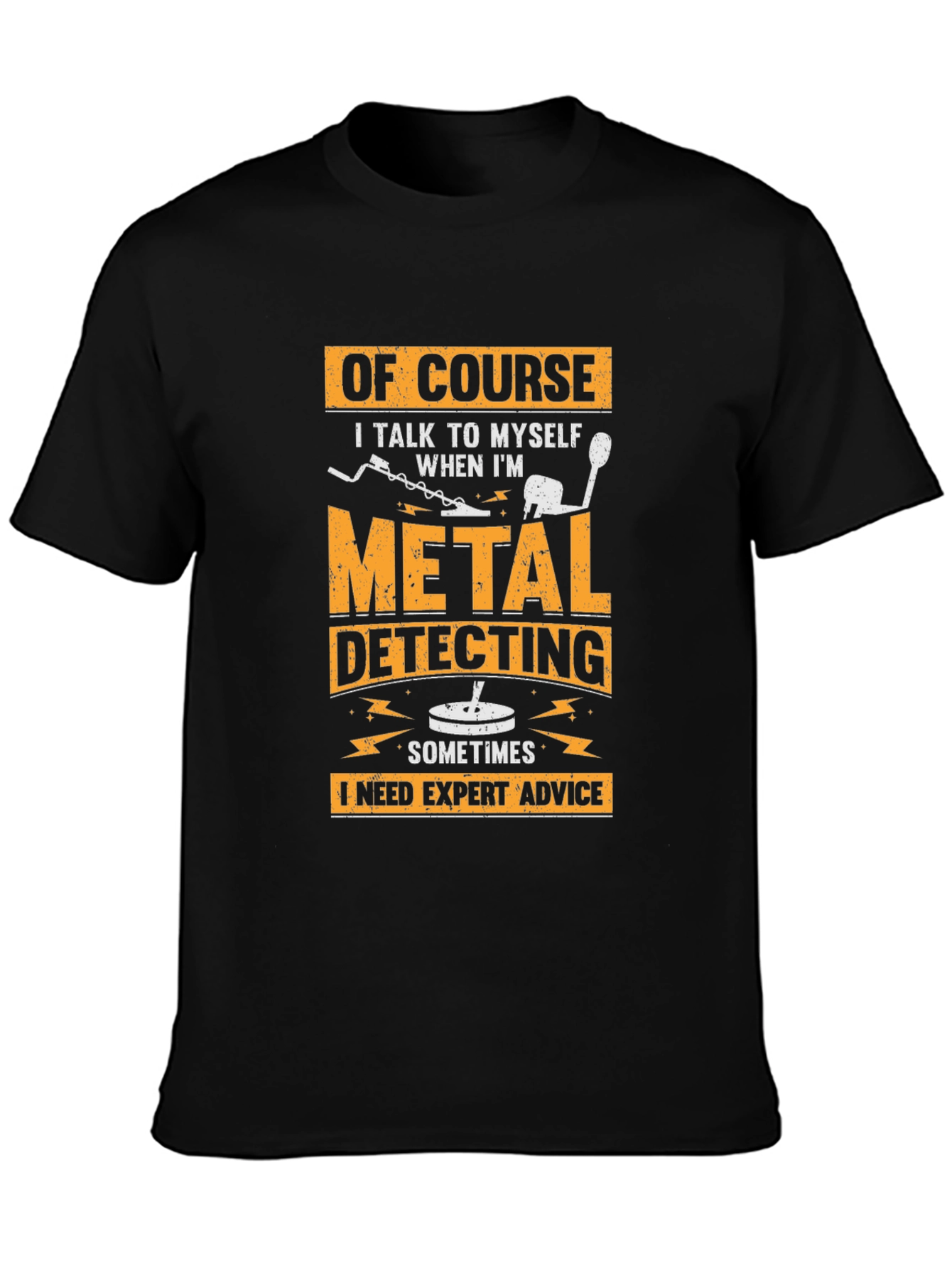 Camiseta Negra con Diseño de Detector de Metales