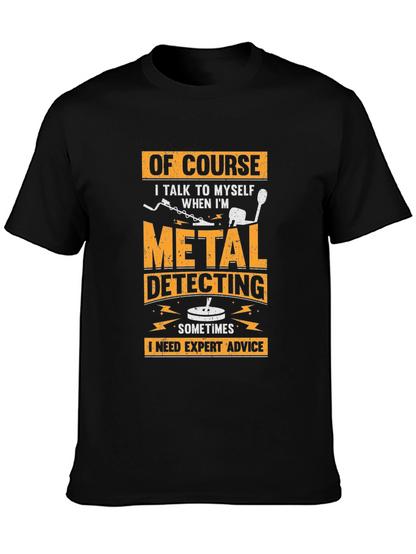 Camiseta Negra con Diseño de Detector de Metales