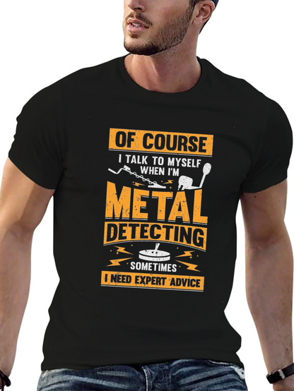 Camiseta Negra con Diseño de Detector de Metales