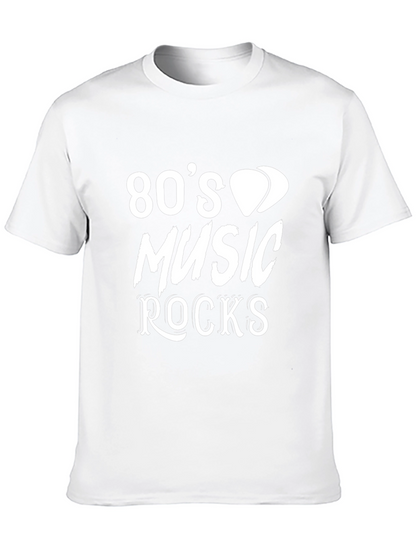 Camiseta Negra Estilo 80s Música Rocks