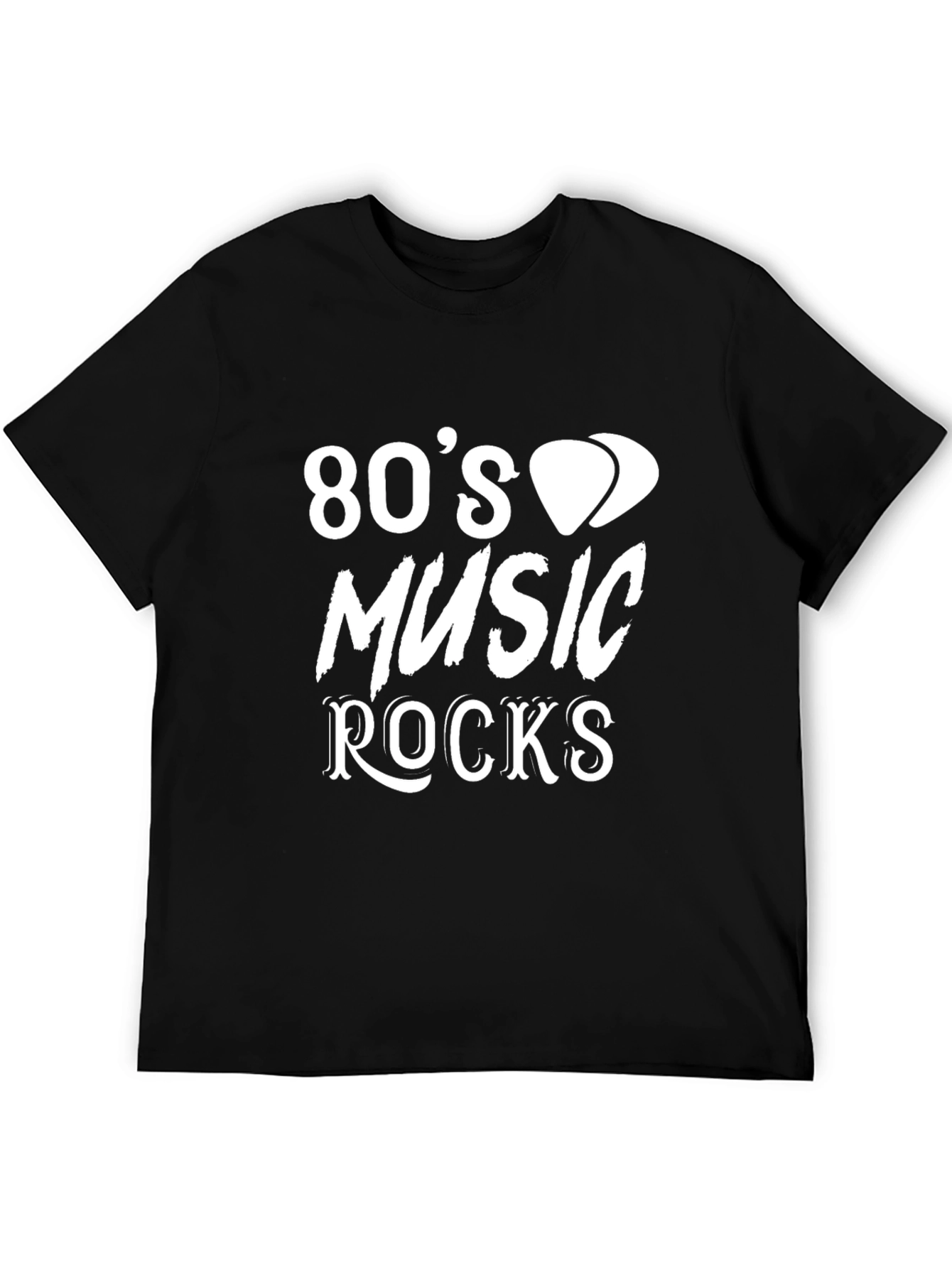 Camiseta Negra Estilo 80s Música Rocks