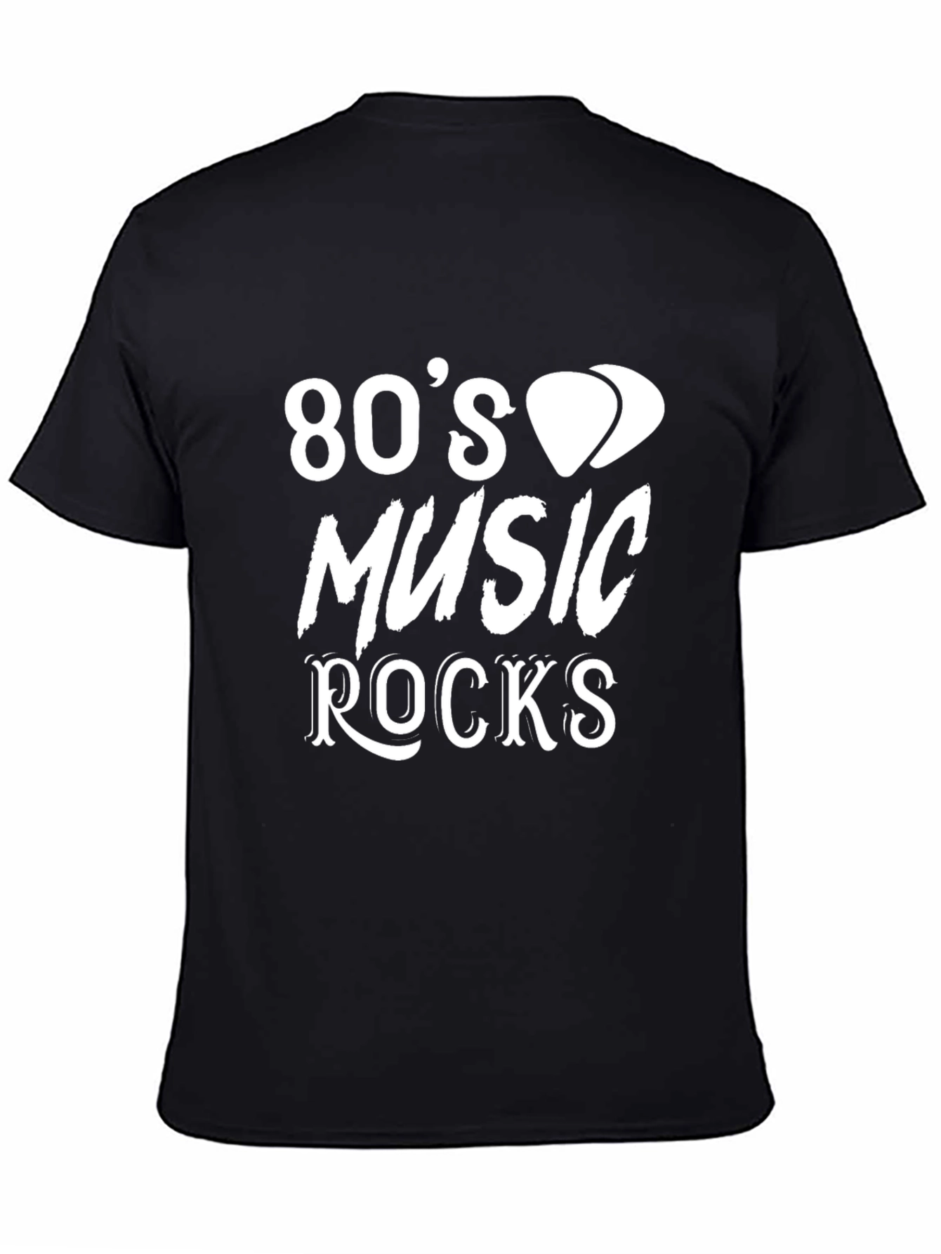 Camiseta Negra Estilo 80s Música Rocks