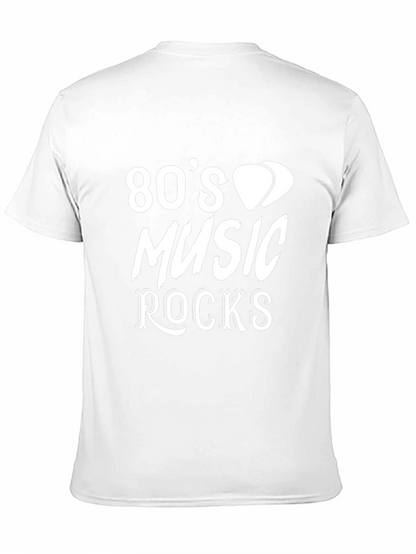 Camiseta Negra Estilo 80s Música Rocks
