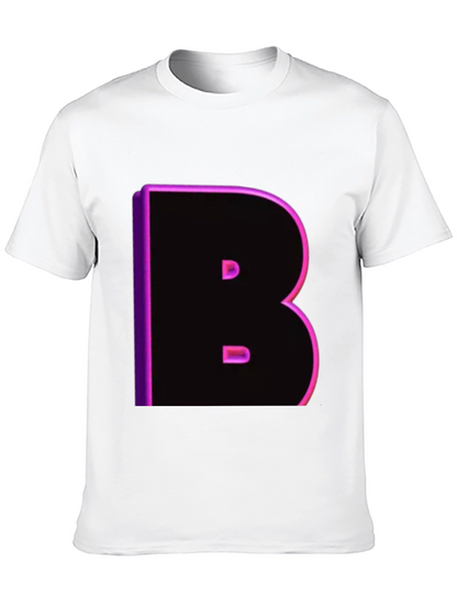 Camiseta Negra con Letra B Neón