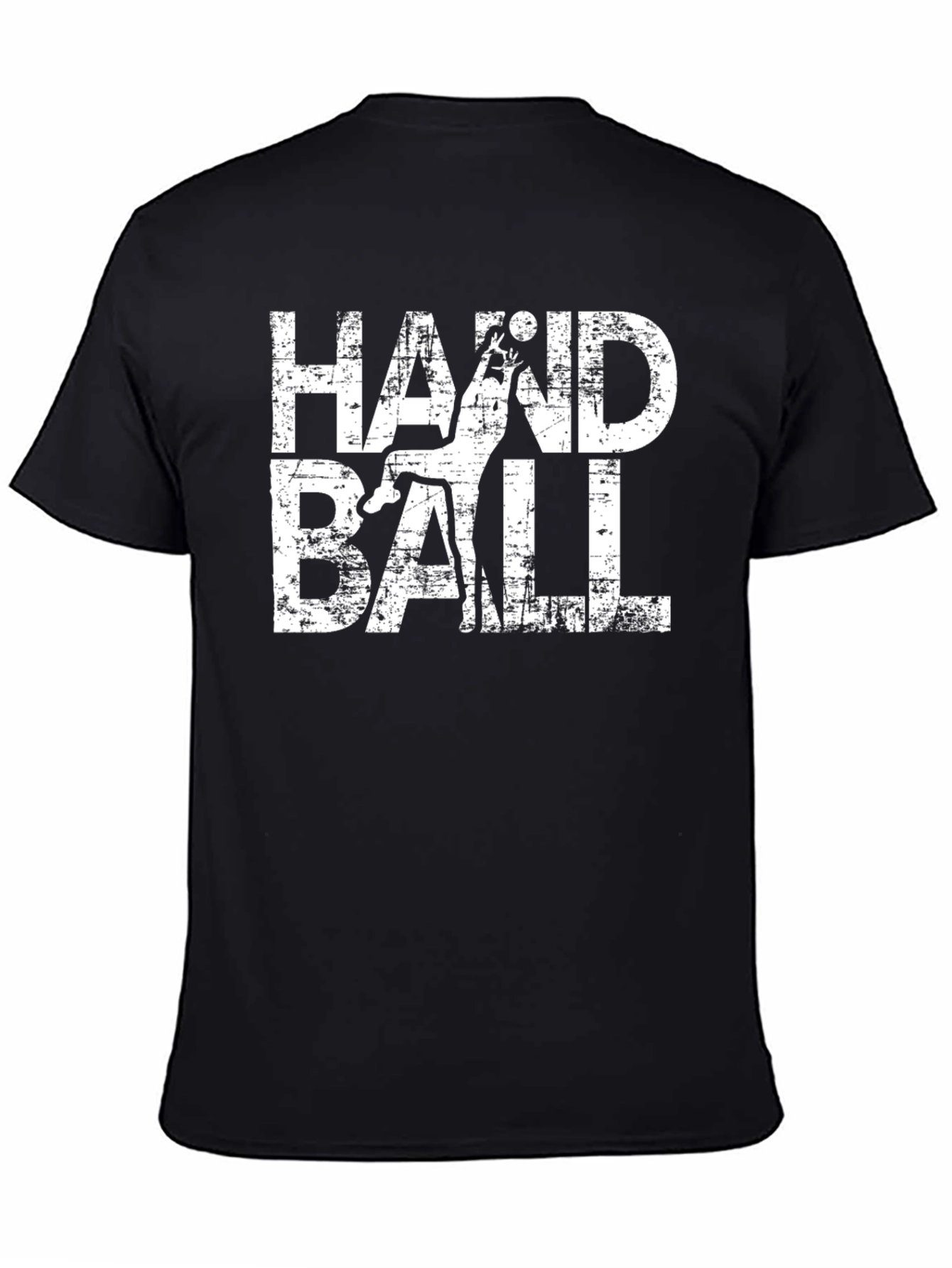 Camiseta Negra Handball Estilo Grunge