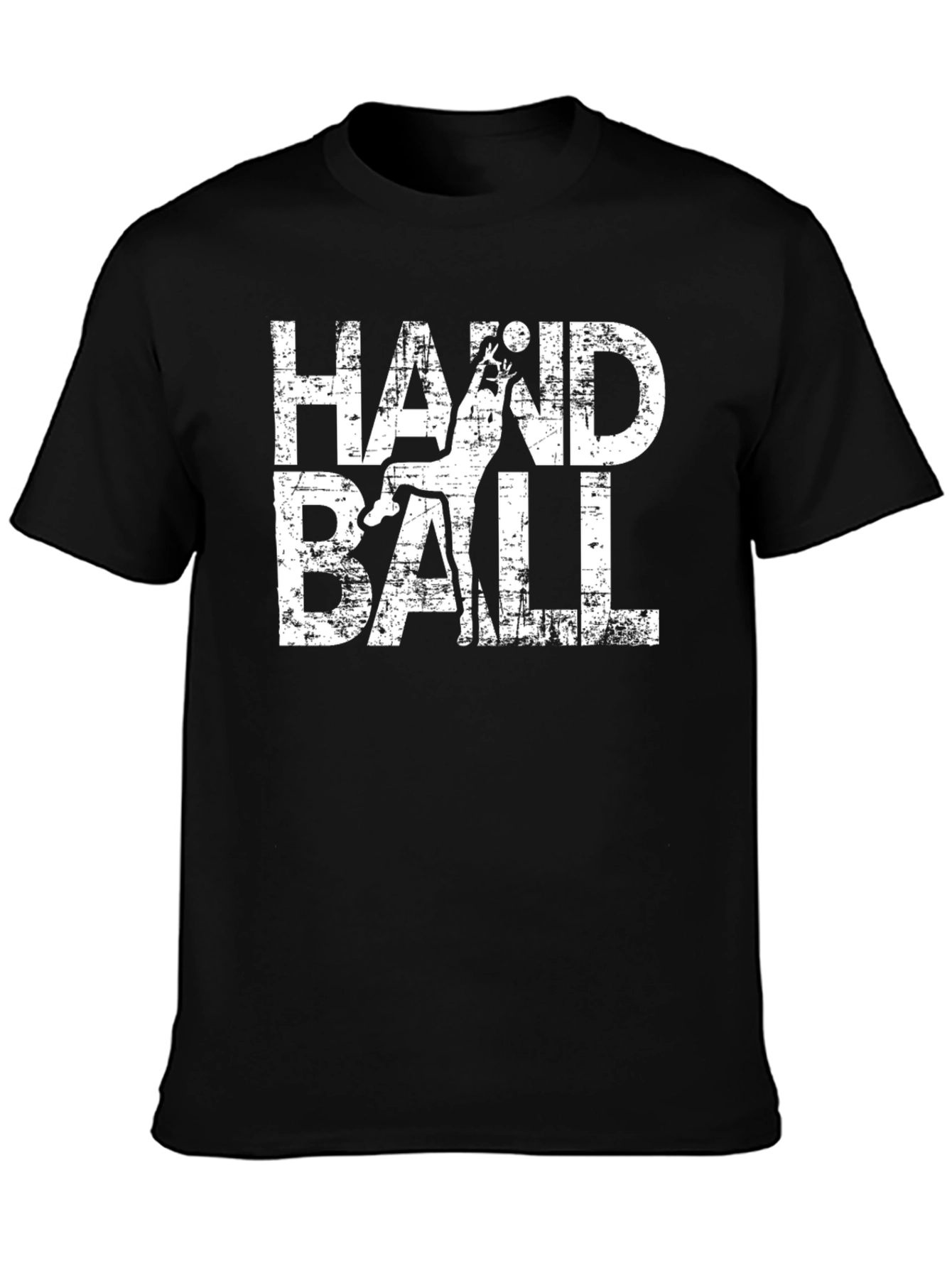 Camiseta Negra Handball Estilo Grunge
