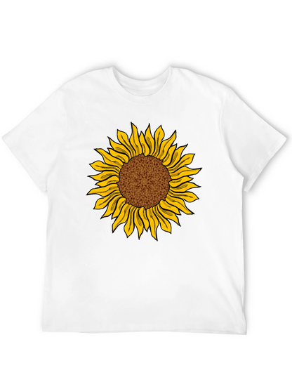 Camiseta Negra con Girasol Estampado