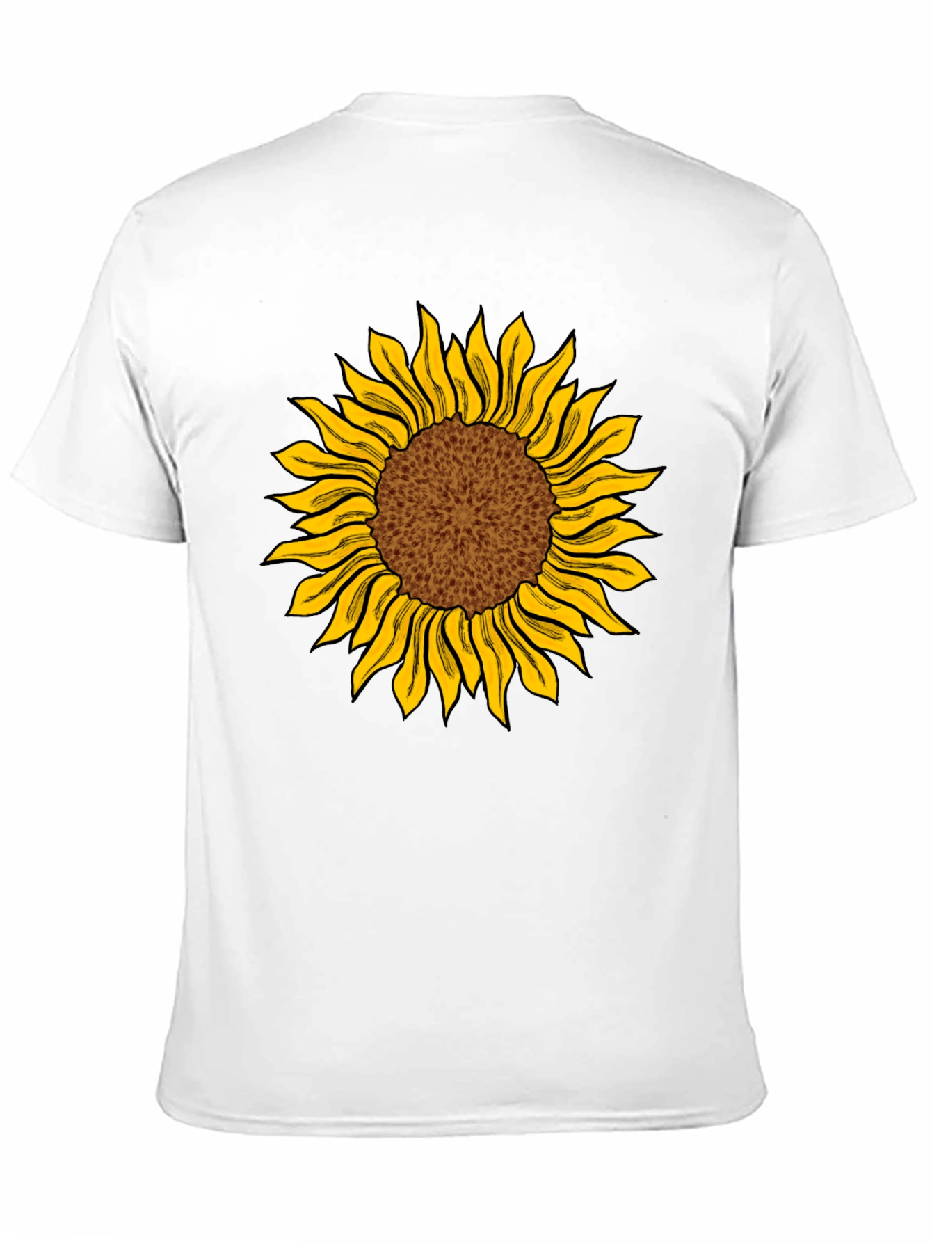 Camiseta Negra con Girasol Estampado