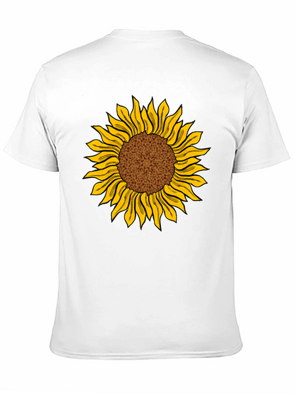 Camiseta Negra con Girasol Estampado