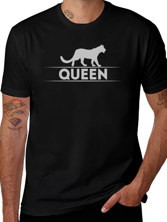 Camiseta Negra Reina Felina - Estilo Único