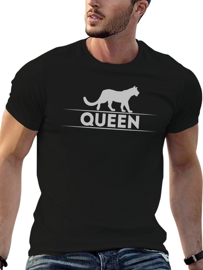 Camiseta Negra Reina Felina - Estilo Único
