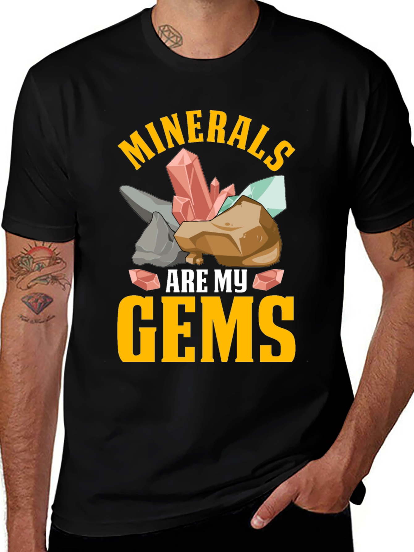 Camiseta Minerales Son Mis Gemas Negra