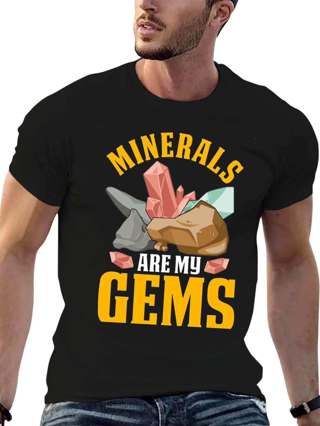 Camiseta Minerales Son Mis Gemas Negra