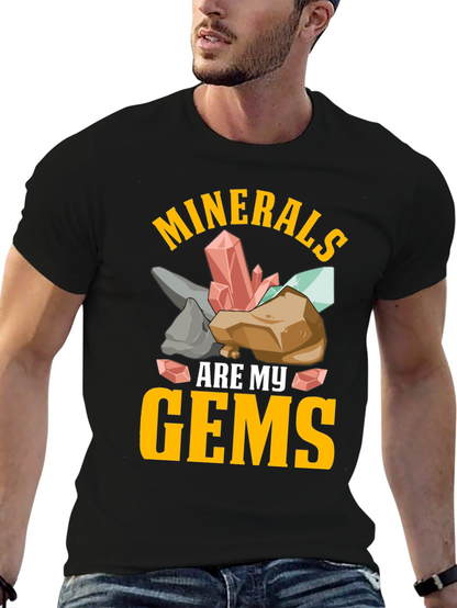 Camiseta Minerales Son Mis Gemas Negra