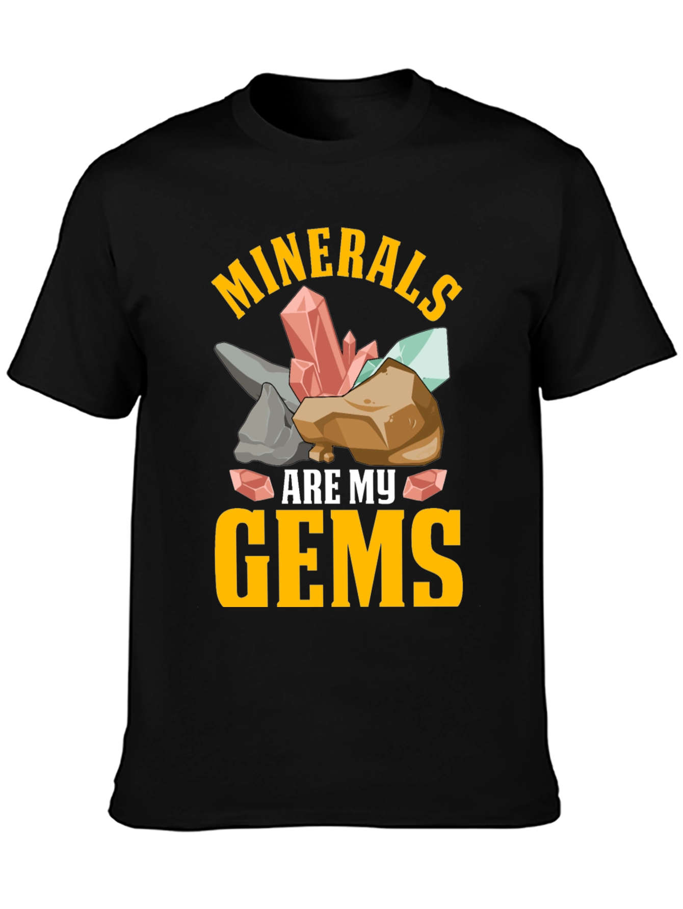 Camiseta Minerales Son Mis Gemas Negra