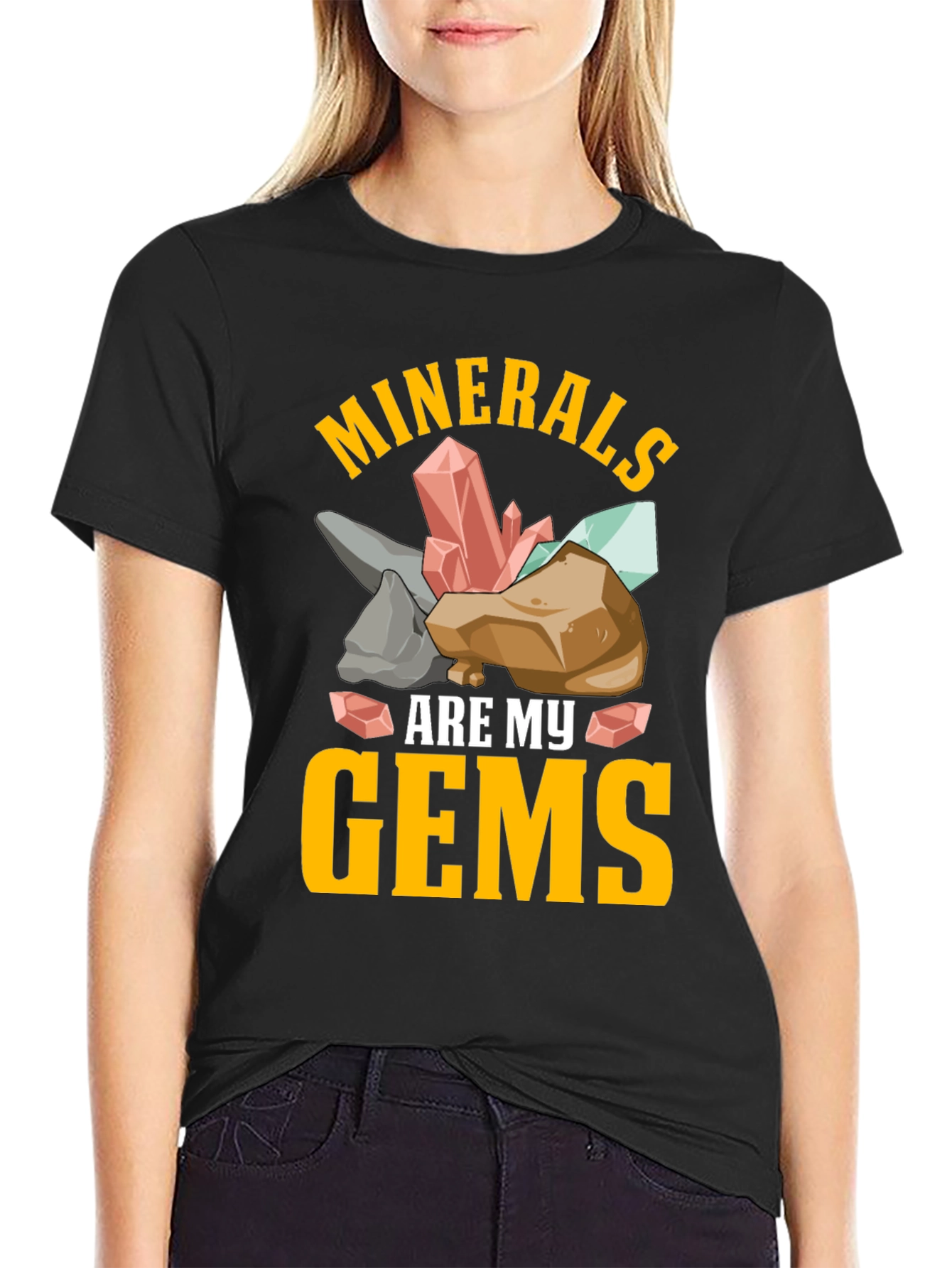 Camiseta Minerales Son Mis Gemas Negra