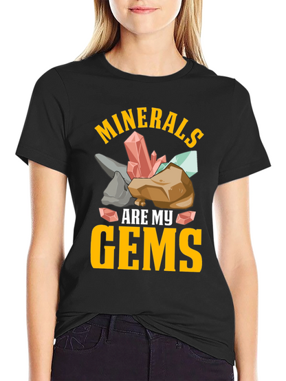 Camiseta Minerales Son Mis Gemas Negra